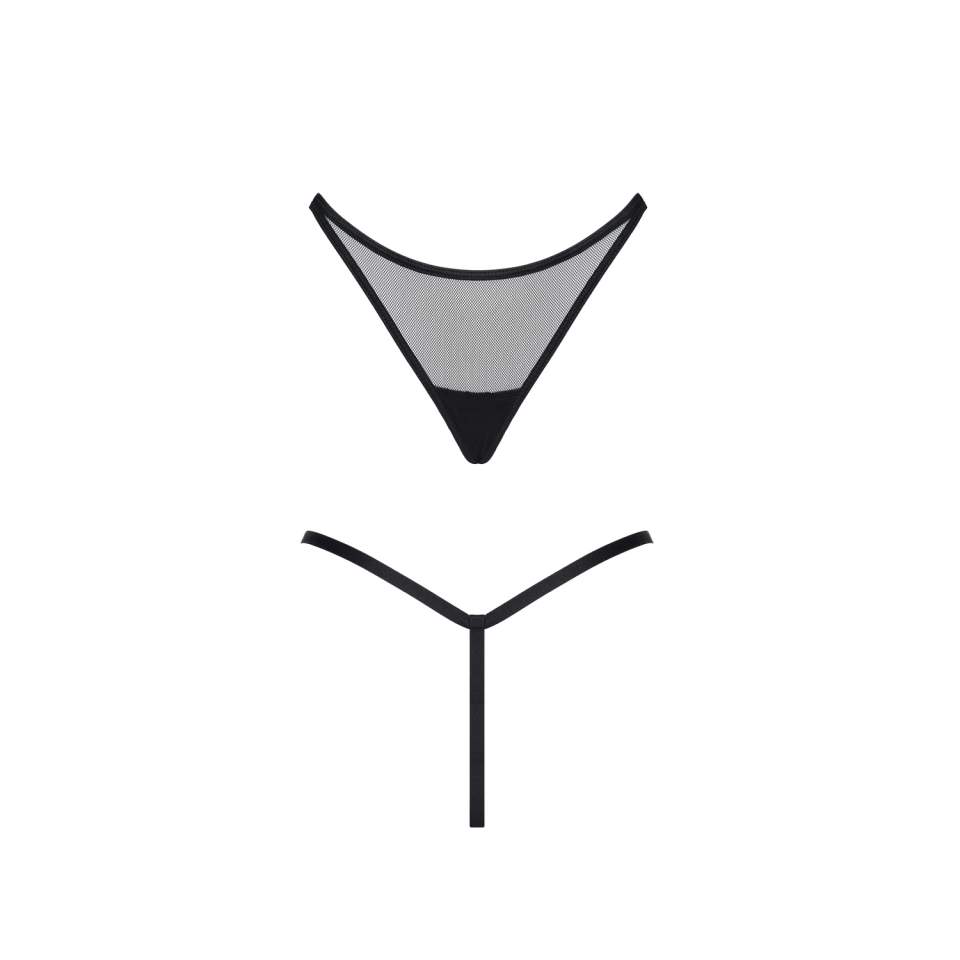 Seksownie prześwitujące czarne stringi Demoniq Chelo