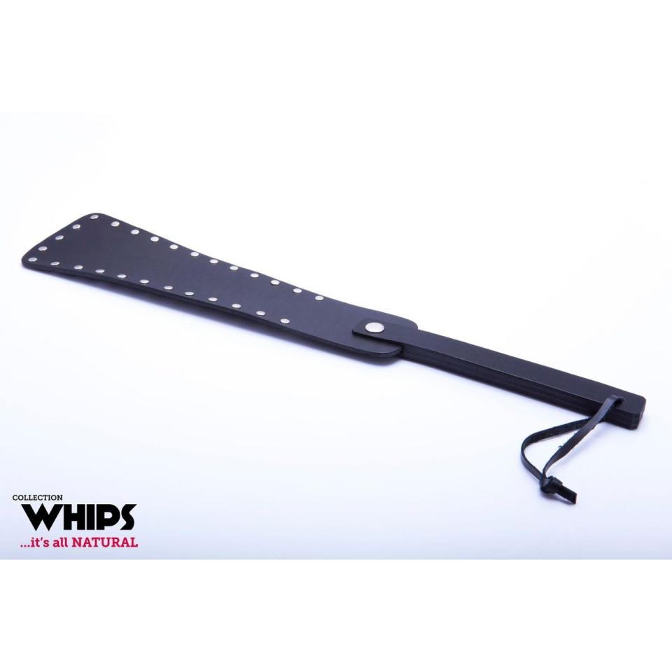 Skórzana packa BDSM z nitami 41,5 cm ręcznie wykonana