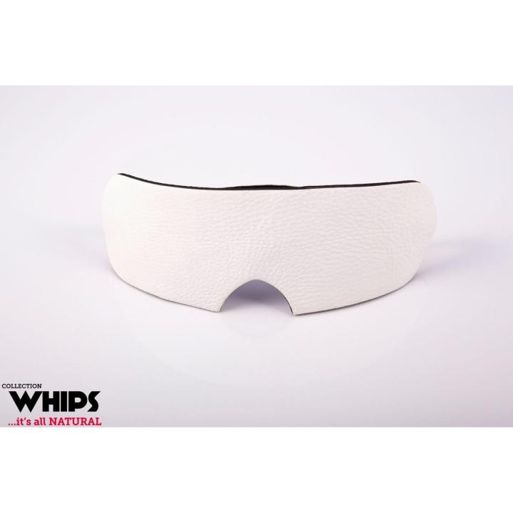 Skórzana opaska na oczy biała do BDSM – naturalna skóra | Loris.pl