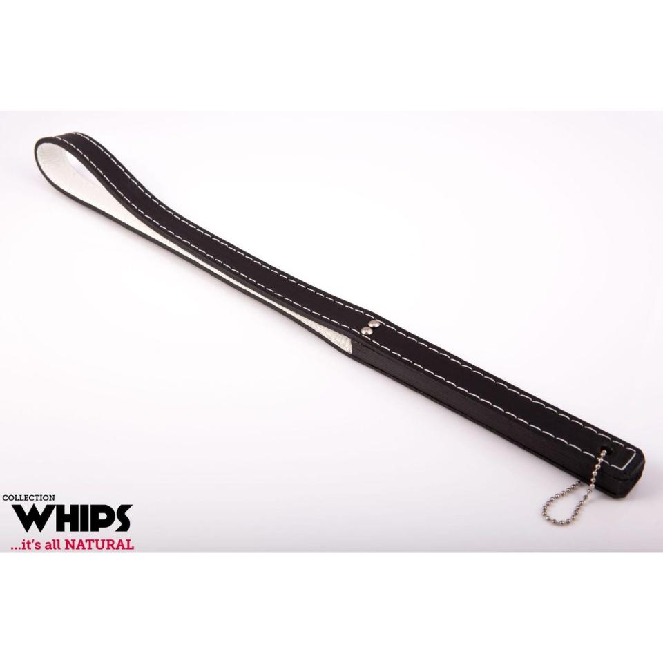 Biały pejcz do BDSM ze skóry naturalnej 37 cm