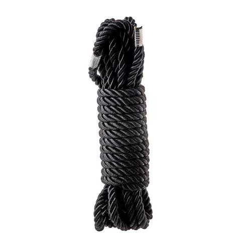 Czarna lina do bondage 5 m z metalowymi końcówkami