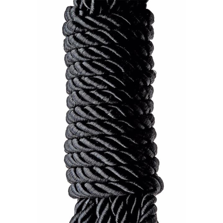 Czarna lina do bondage 5 m z metalowymi końcówkami