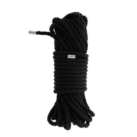 Czarna lina do bondage 10 m z metalowymi końcówkami