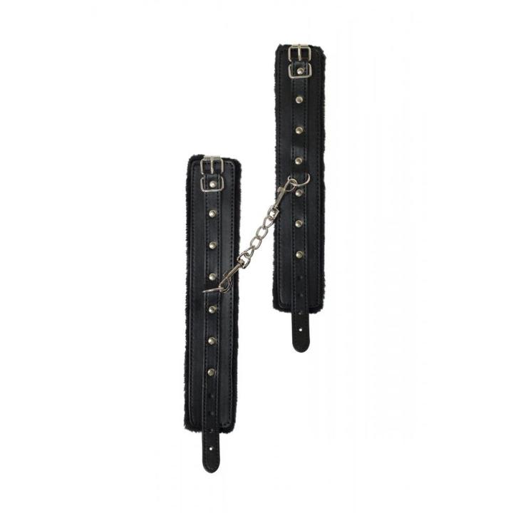 Kajdanki na kostki BDSM czarne PVC 29 cm – krępowanie