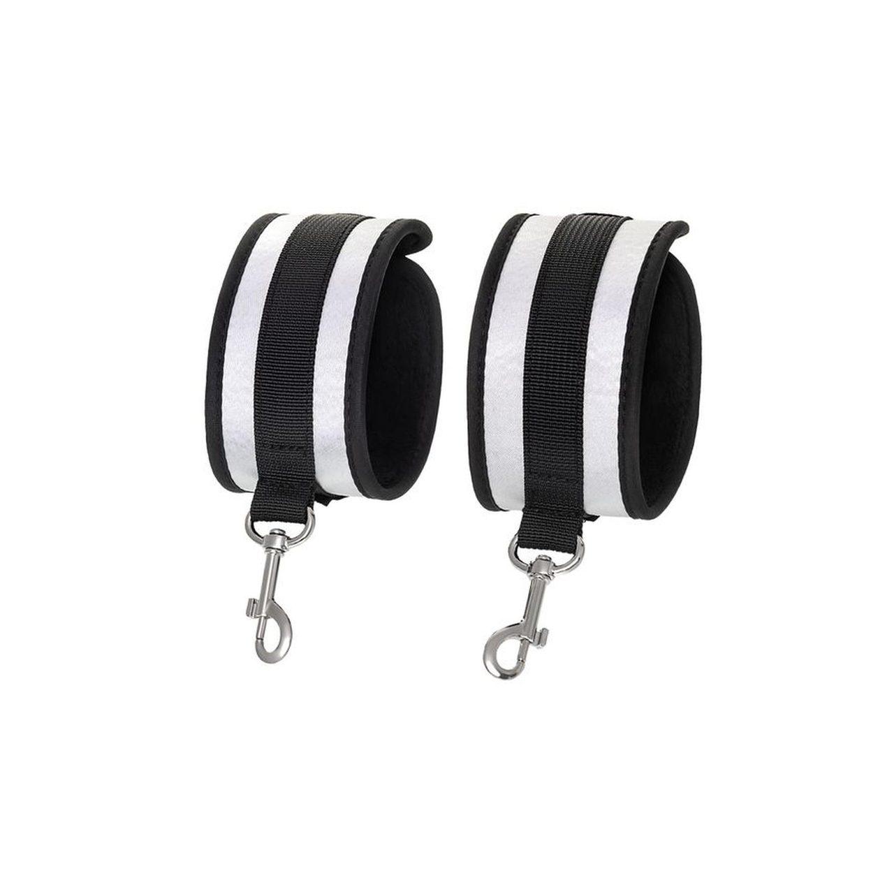 Srebrne kajdanki na kostki 28,5 cm z poliestru | Loris.pl