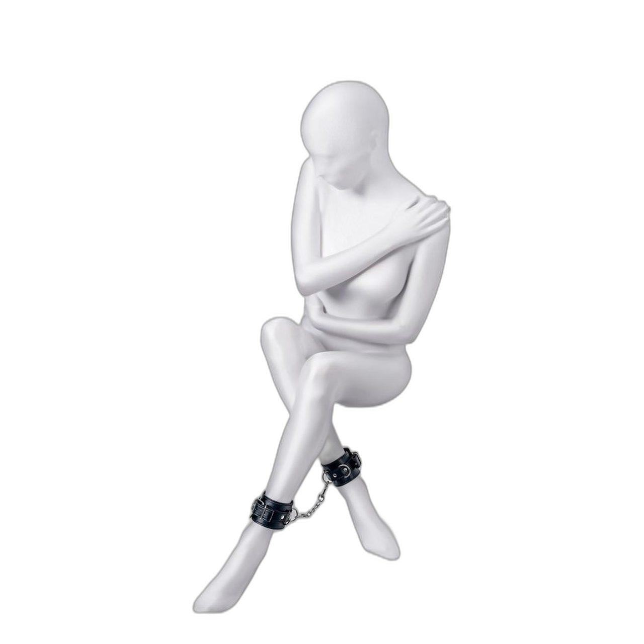 Kajdanki na kostki skóra pu czarne 26,5 cm regulowane | Loris.pl