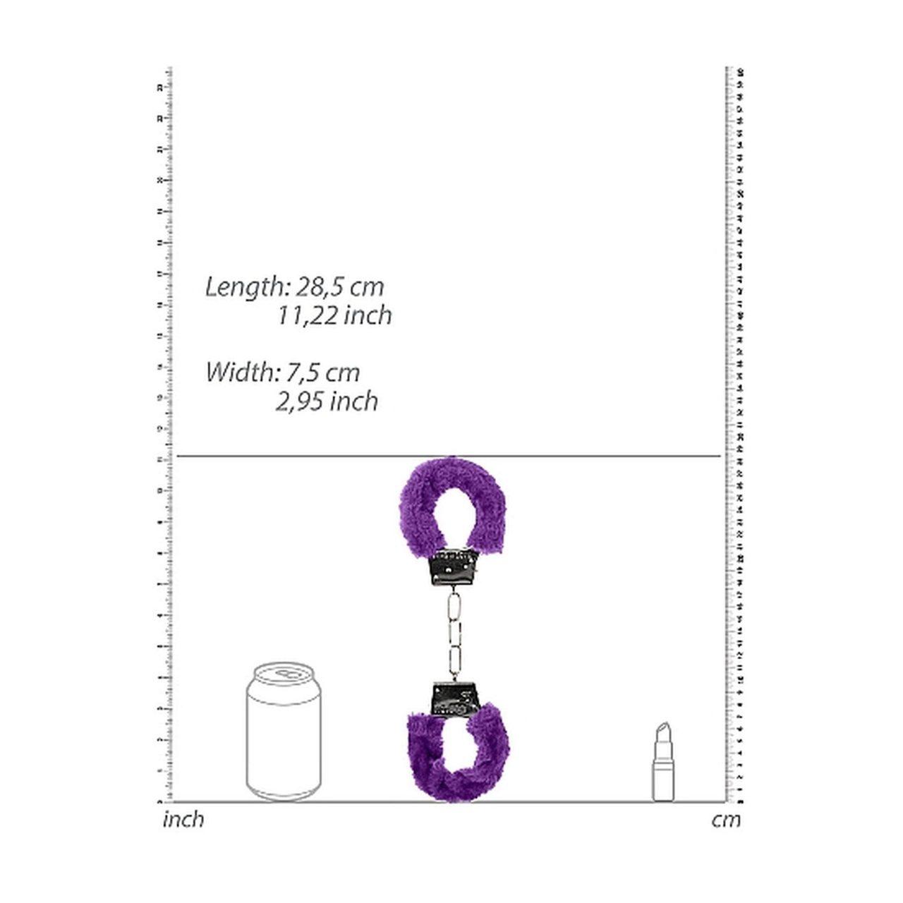 Fioletowe kajdanki BDSM z futerkiem i szybkim uwolnieniem | Loris.pl