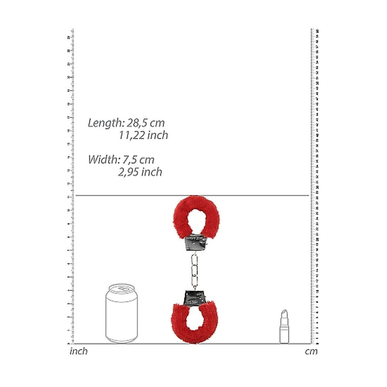 Czerwone kajdanki z futerkiem BDSM – kluczyki i szybkie zwolnienie | Loris.pl