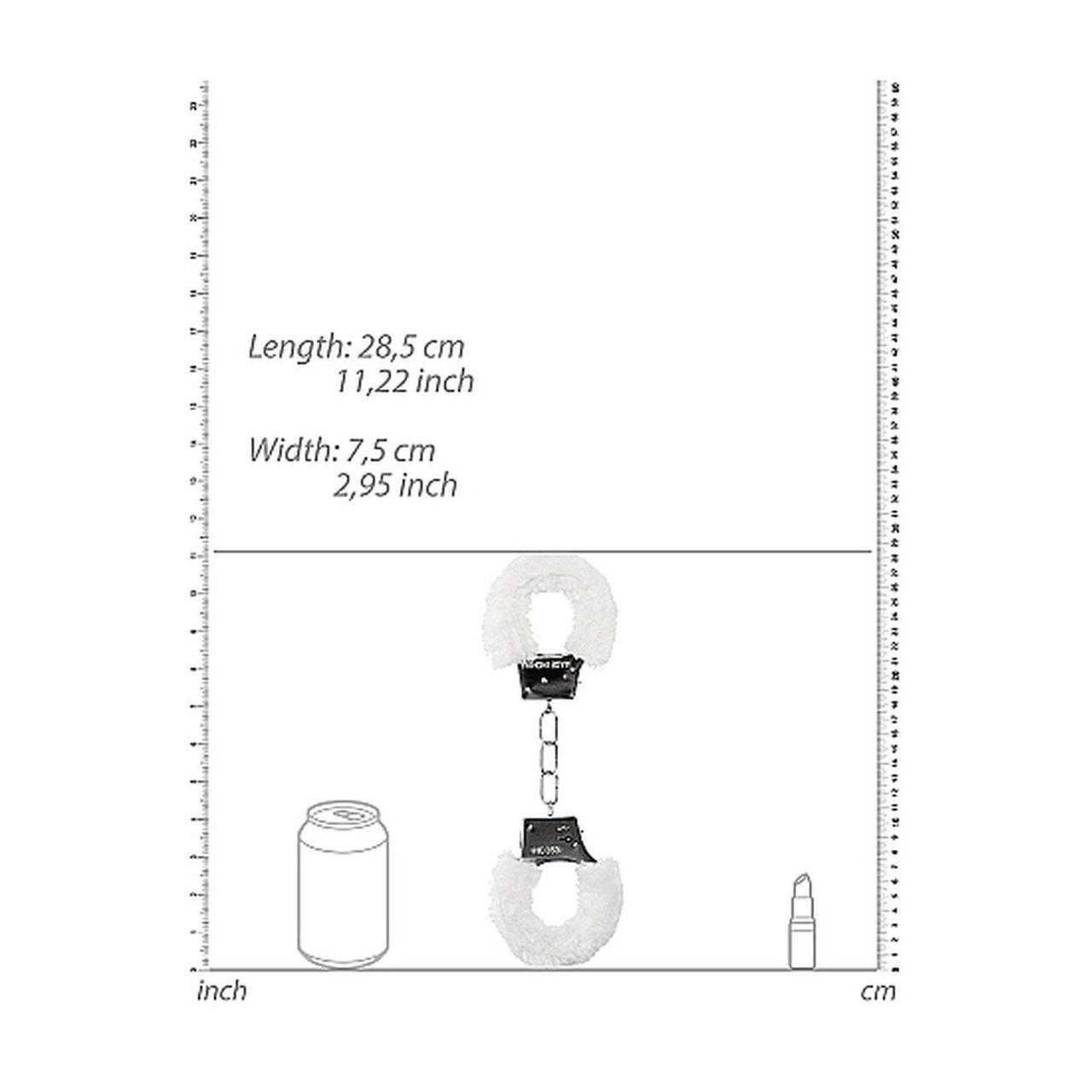 Białe kajdanki BDSM z futerkiem i szybkim uwolnieniem | Loris.pl