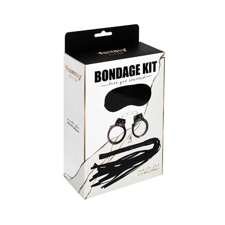 Zestaw BDSM 3 elementy na start: opaska, pejcz i kajdanki | Loris.pl