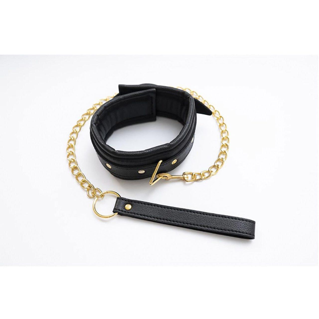 Regulowana obroża BDSM z odpinaną smyczą – miękka i wygodna | Loris.pl