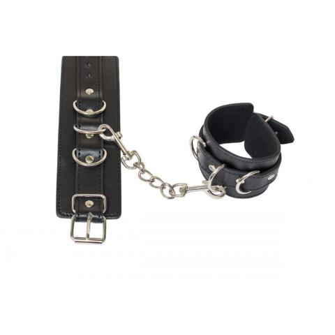 Regulowane kajdanki BDSM na paski czarne 23 cm