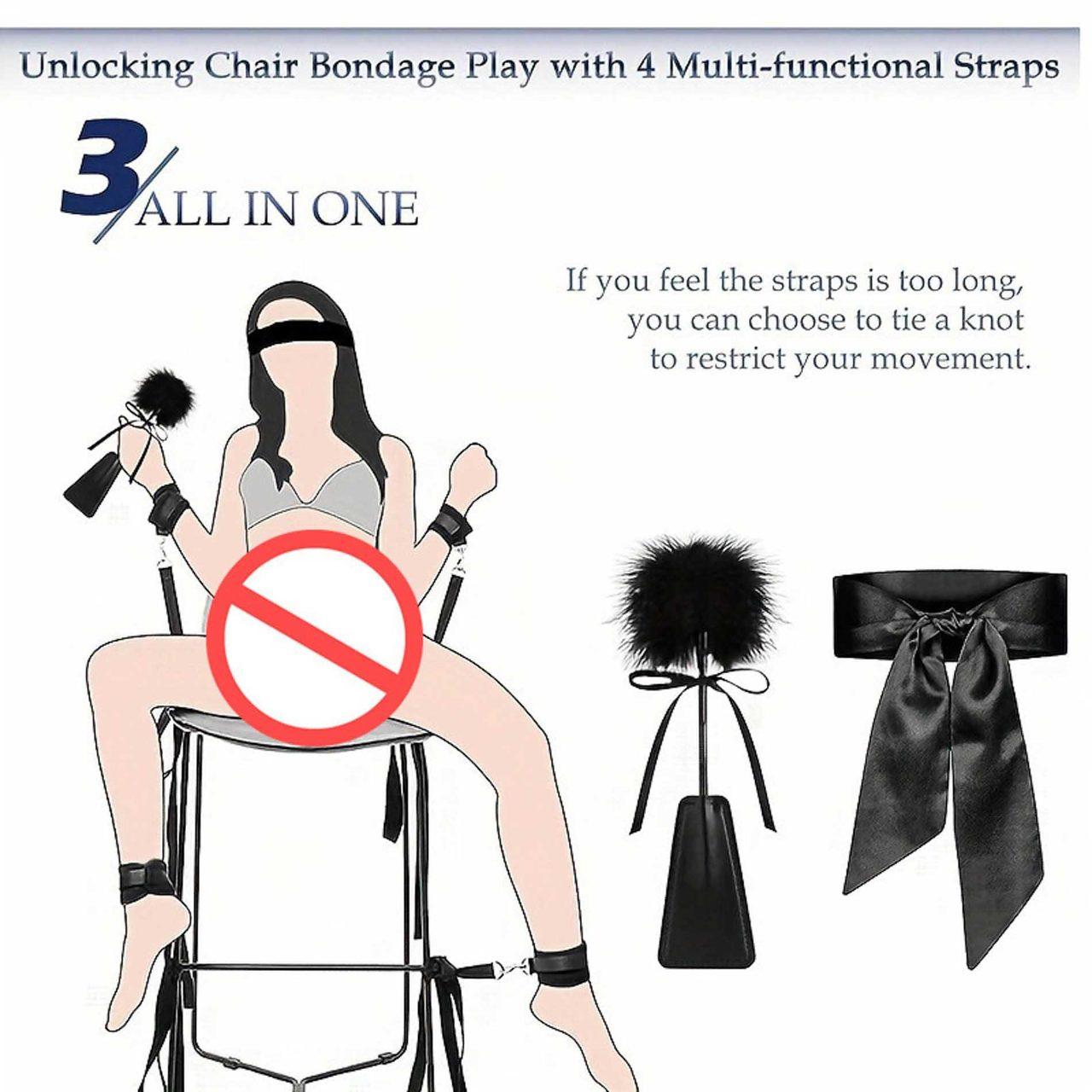 Zestaw BDSM pasy do łóżka z kajdankami i piórkiem | Loris.pl