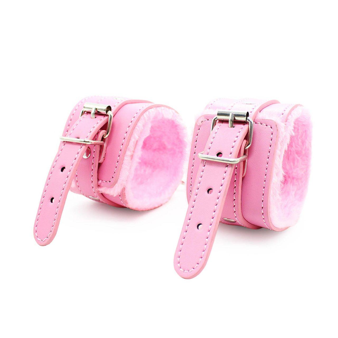 Różowy zestaw BDSM 7w1 z futerkiem dla par | Loris.pl