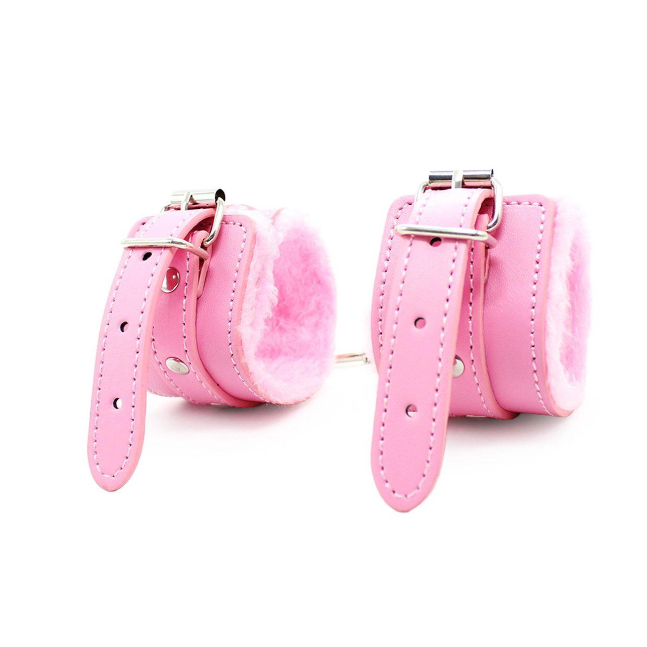 Różowy zestaw BDSM 7w1 z futerkiem dla par | Loris.pl