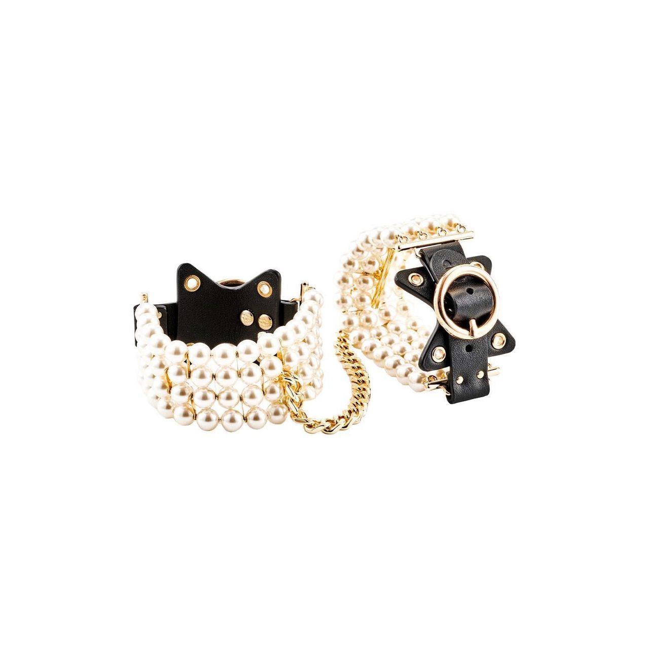 Perłowe kajdanki BDSM z regulacją – biżuteryjny styl | Loris.pl