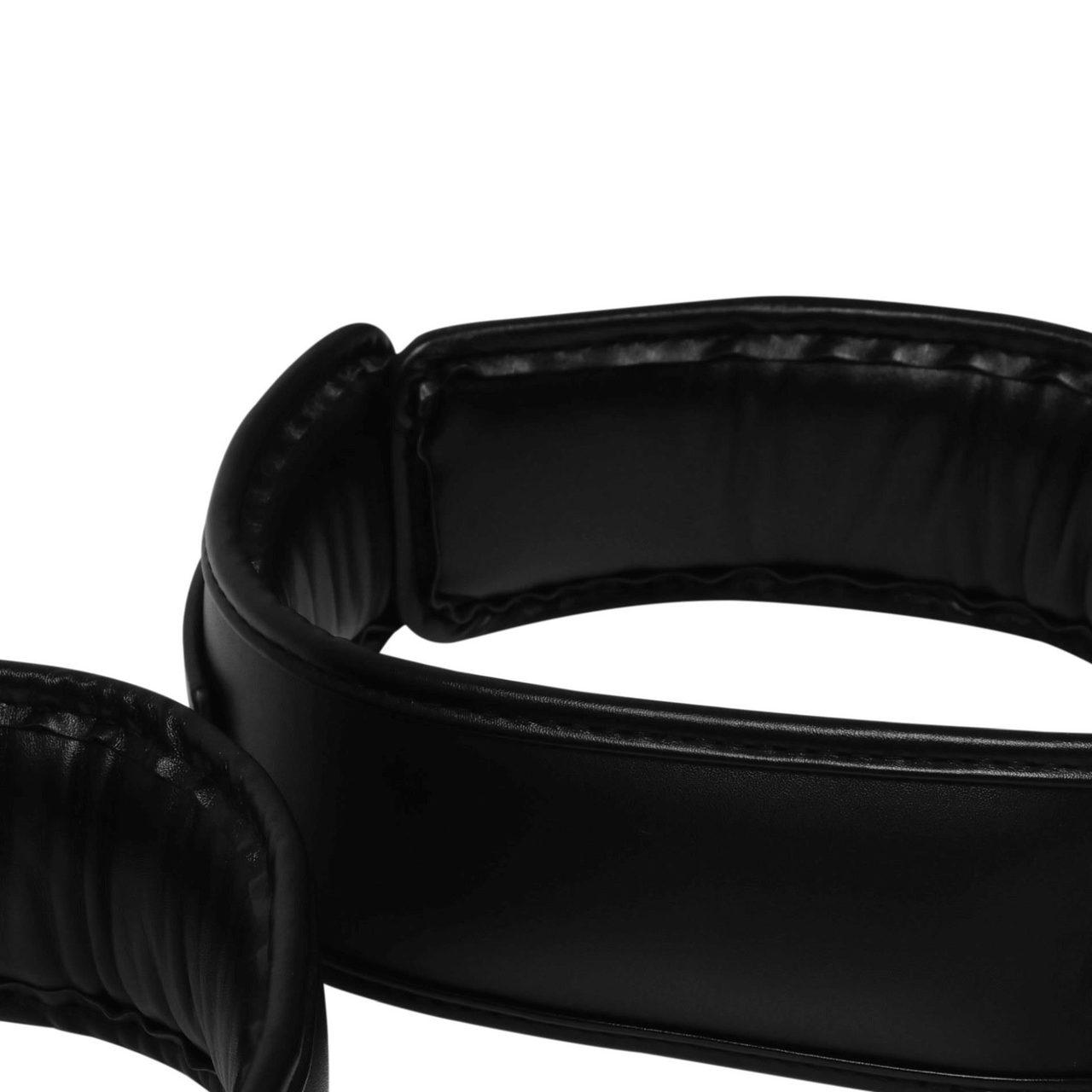 Kajdanki na nadgarstki i uda czarne z wyściółką i regulacją | Loris.pl