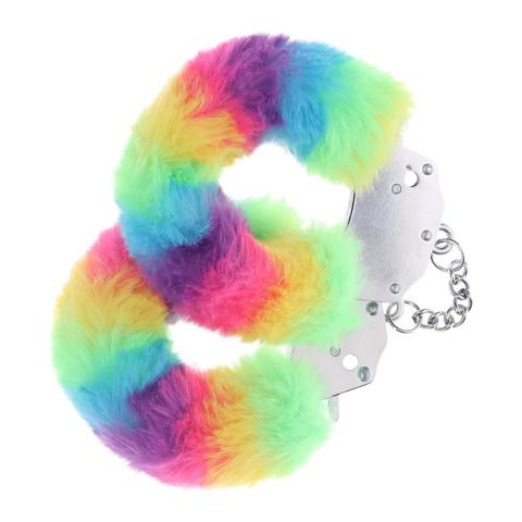 Puszyste kajdanki BDSM multicolor z szybkim uwolnieniem