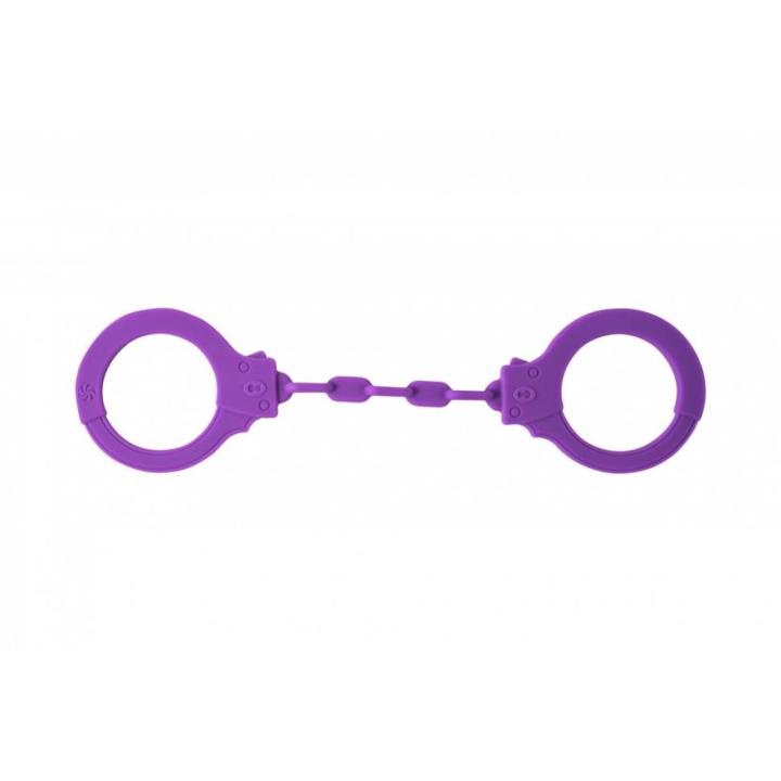 Silikonowe kajdanki BDSM fioletowe bez kluczyka | Loris.pl