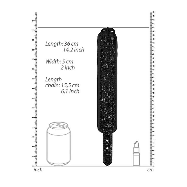 Czarne kajdanki BDSM regulowane 21–31 cm – neopren i eko skóra