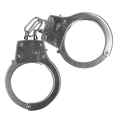 Metalowe kajdanki BDSM srebrne z regulacją i 2 kluczykami