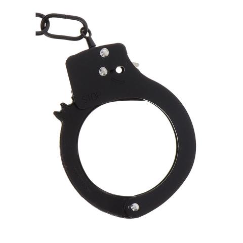 Czarne metalowe kajdanki BDSM z kluczykami