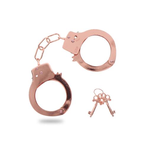 Metalowe kajdanki BDSM różowe złoto – kajdanki erotyczne