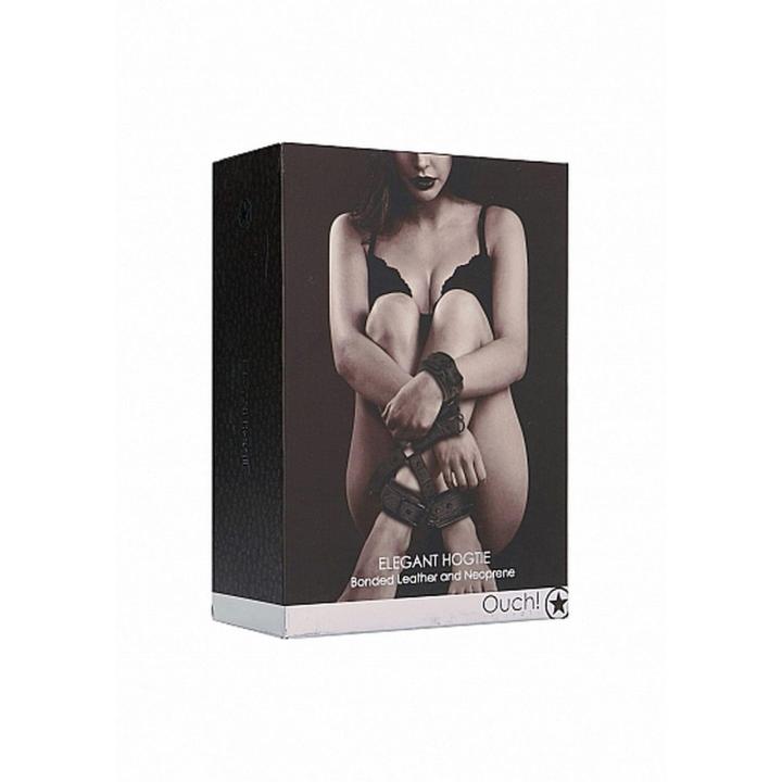 Zestaw hogtie BDSM tytanowo-szary – regulowane mankiety na ręce i nogi | Loris.pl