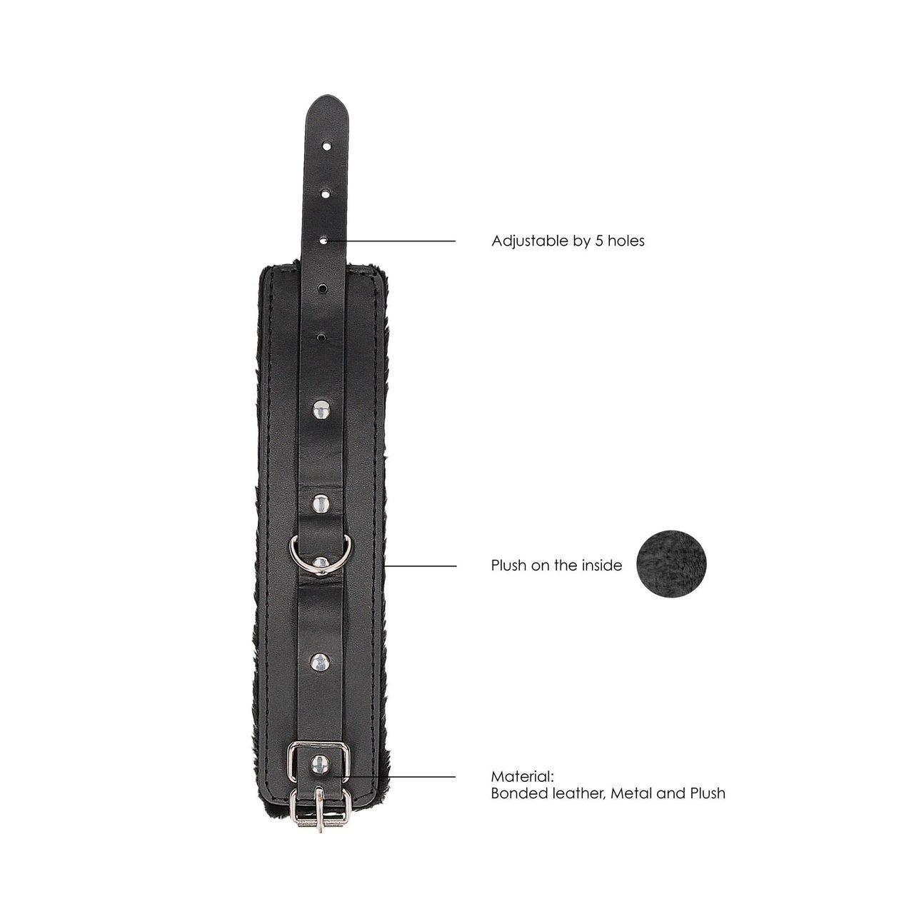 Pluszowe Kajdanki BDSM z Regulacją i Ringiem | Loris.pl