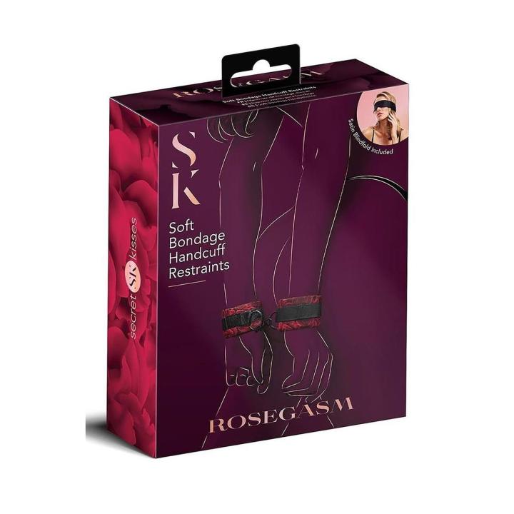 Miękkie kajdanki BDSM z opaską na oczy | Komfortowe krępowanie