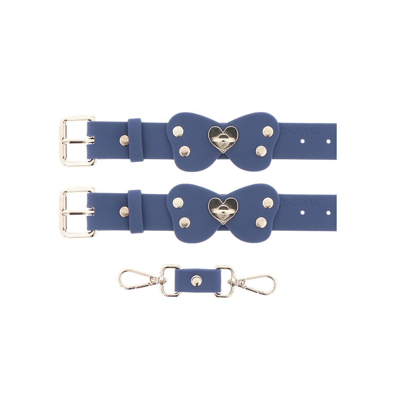 Silikonowe mankiety na nadgarstki niebieskie – regulowane kajdanki BDSM | Loris.pl