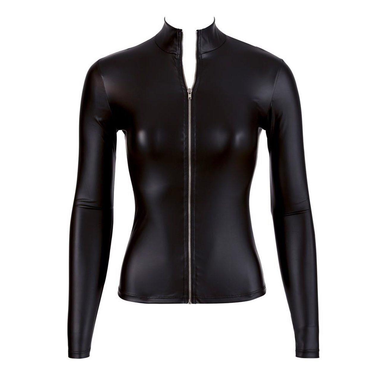 Czarny top z długim rękawem i suwakiem L – dopasowany | Loris.pl