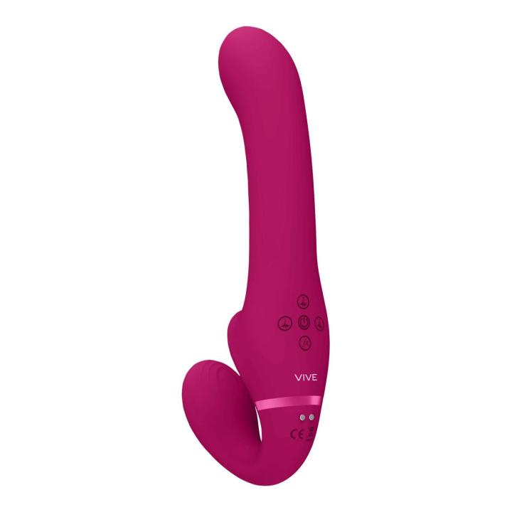 Bezpasowy strap-on z wibracjami i falami powietrznymi | 3 silniki