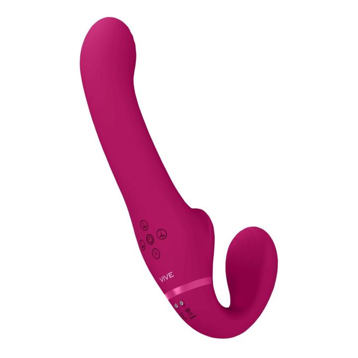 Bezpasowy strap-on z wibracjami i falami powietrznymi | 3 silniki