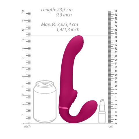 Bezpasowy strap-on z wibracjami i falami powietrznymi | 3 silniki