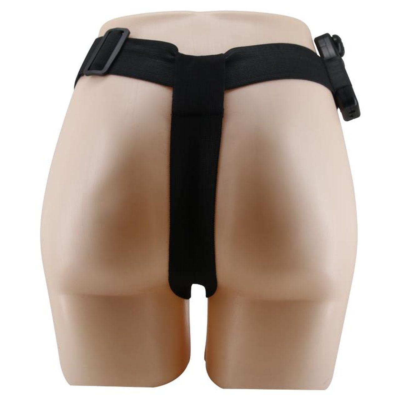 Strap on z wibracją 15,7 cm jasnobrązowy | Regulowana uprząż