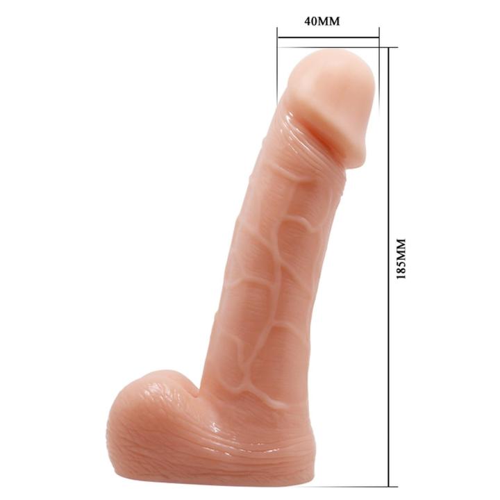 Cieliste dildo strap-on z regulowaną uprzężą bez wibracji