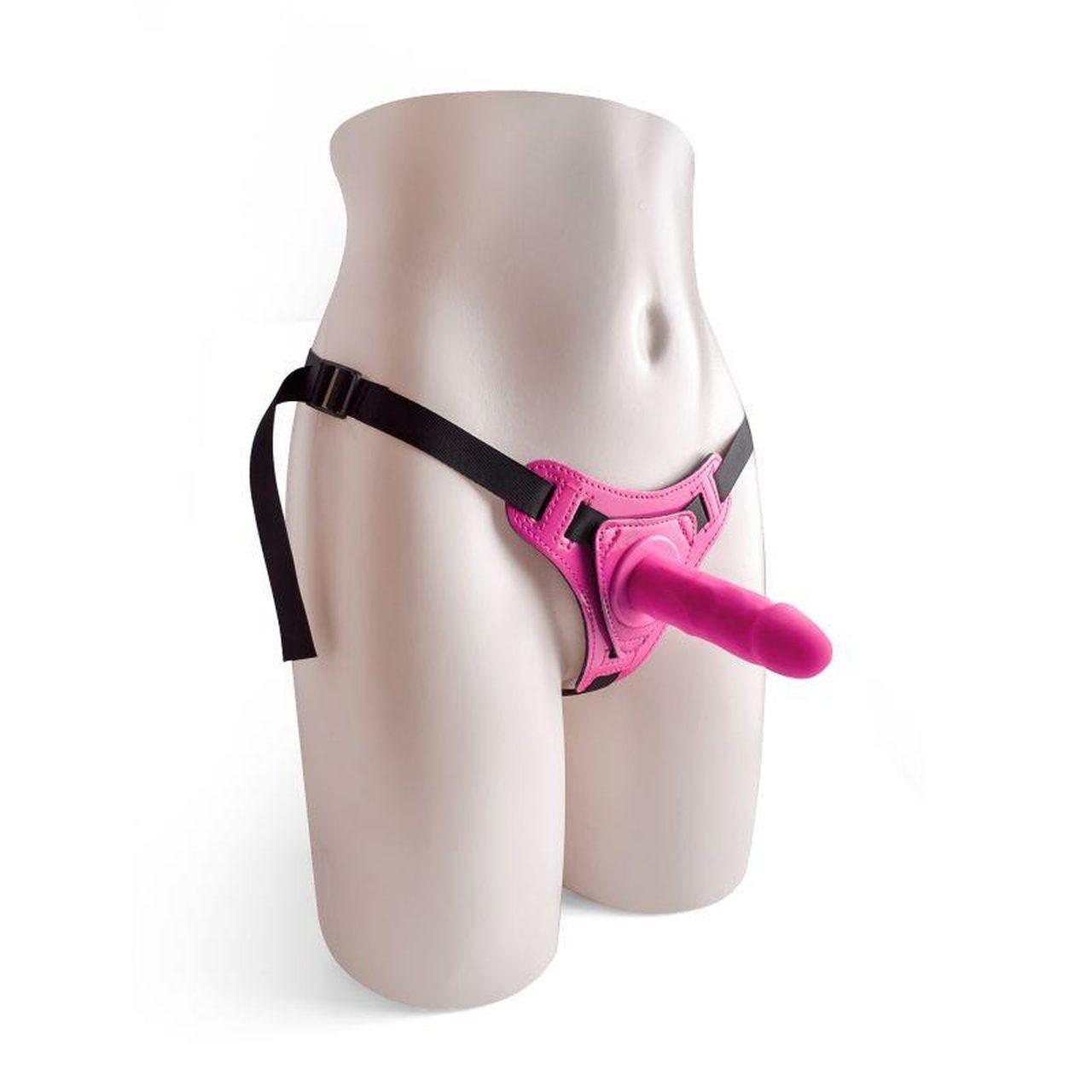 Różowy Strap-On Regulowany z Realistycznym Dildo 10 cm | Loris.pl