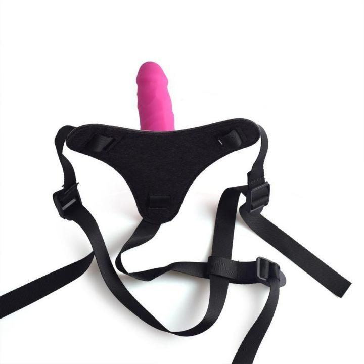 Różowy Strap-On Regulowany z Realistycznym Dildo 10 cm