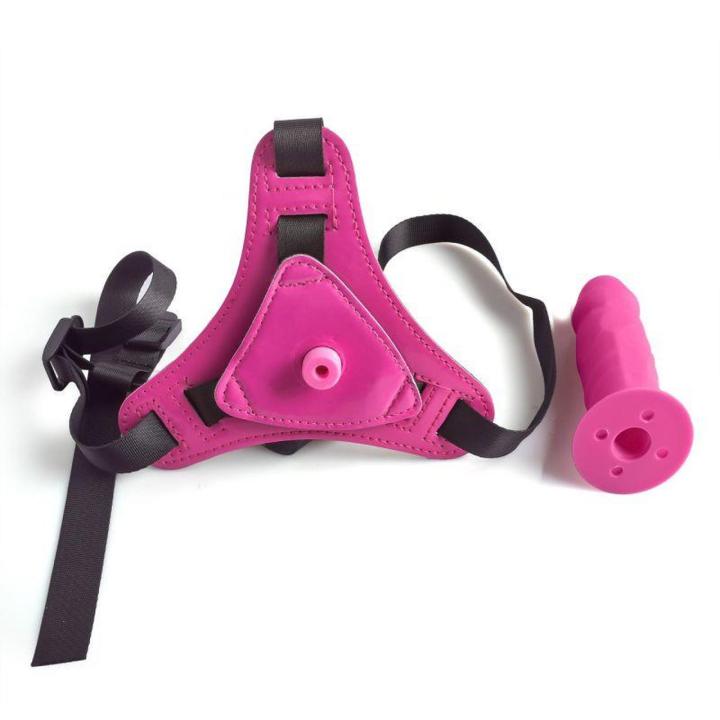 Różowy Strap-On Regulowany z Realistycznym Dildo 10 cm