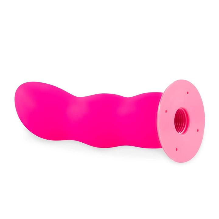 Różowy strap-on bez wibracji 12,5 cm – falowane dildo i regulowany harness