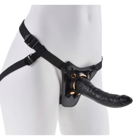 Regulowany strap-on z wyjmowanym dildo 19 cm i przyssawką