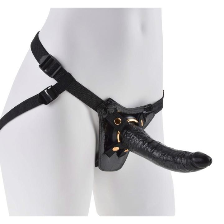 Regulowany strap-on z wyjmowanym dildo 19 cm i przyssawką