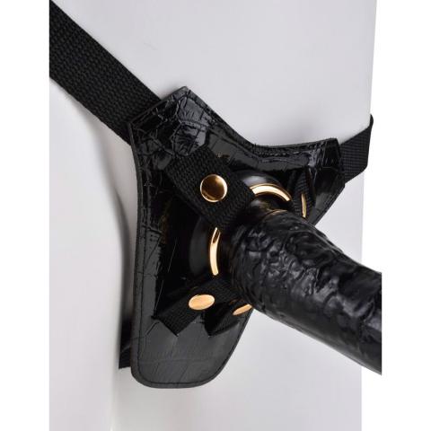Regulowany strap-on z wyjmowanym dildo 19 cm i przyssawką