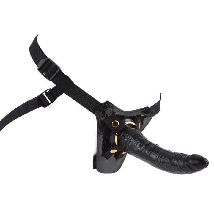 Regulowany strap-on z wyjmowanym dildo 19 cm i przyssawką