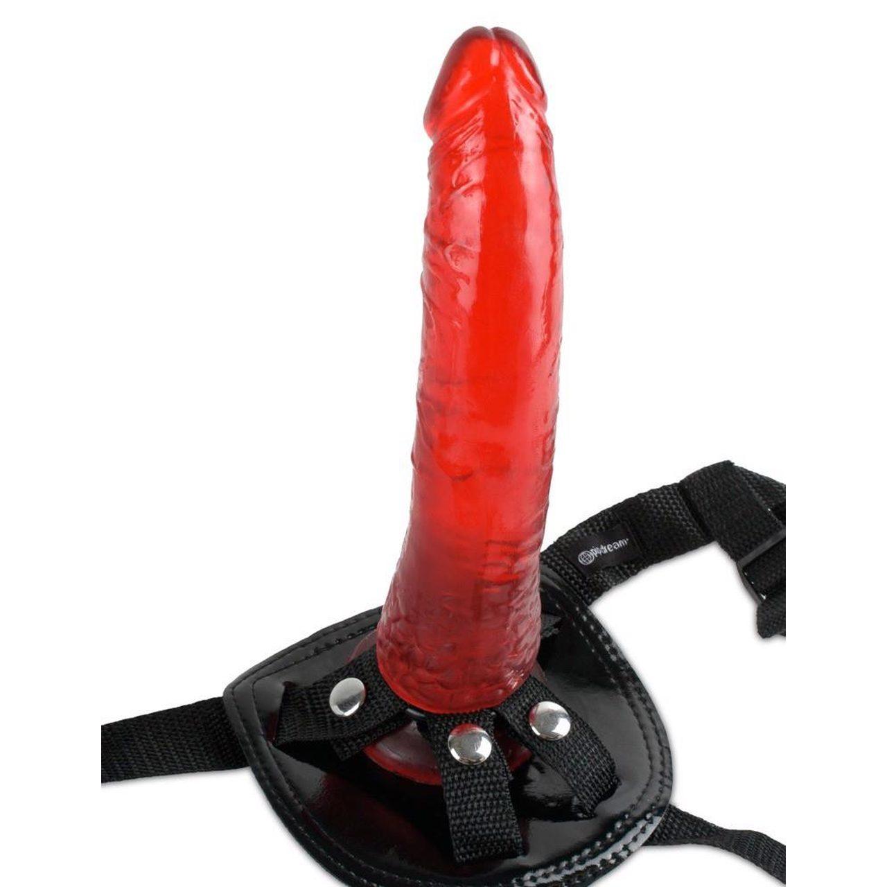 Czarna uprząż strap-on z 3 pierścieniami | Regulowana | Loris.pl