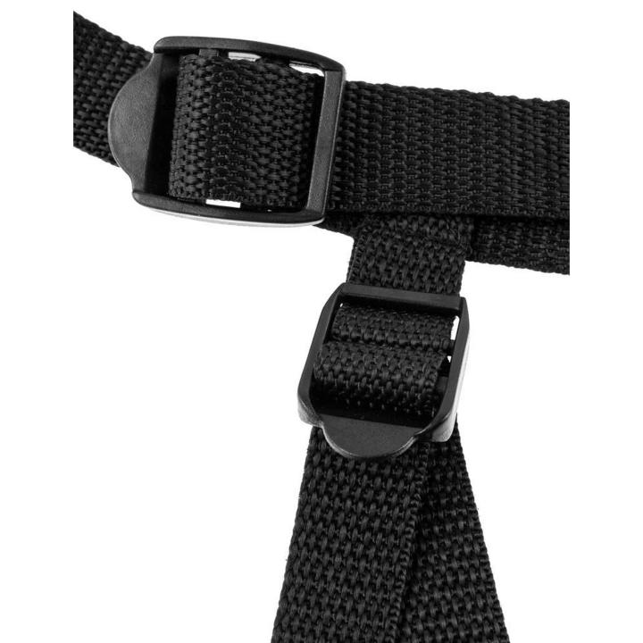 Czarna uprząż strap-on z 3 pierścieniami | Regulowana