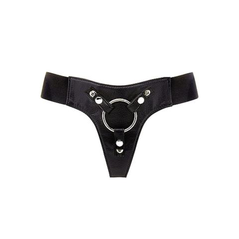 Skórzana uprząż strap-on z pierścieniami 50/58 mm | Regulacja S–XL