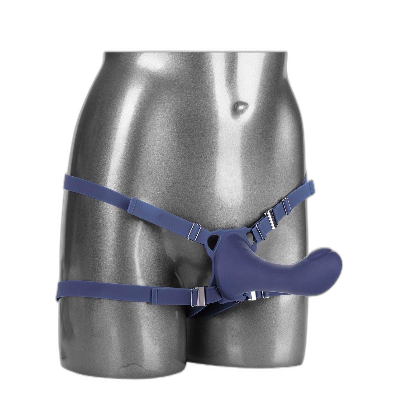 Dildo do harnessu z wibracjami i pulsacją thumper | Wodoodporne | Loris.pl