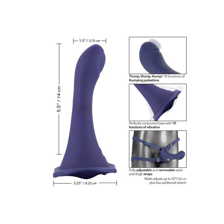 Dildo do harnessu z wibracjami i pulsacją thumper | Wodoodporne